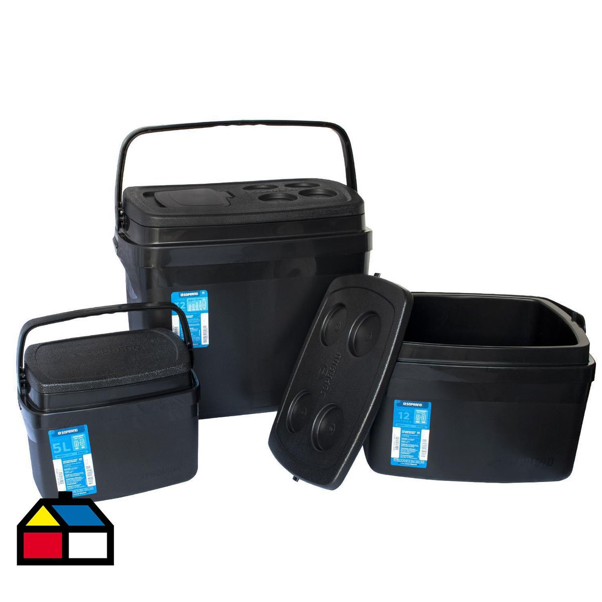 LIVE SPORT - Set 3 Cooler 3, 12 y 5 l Negro