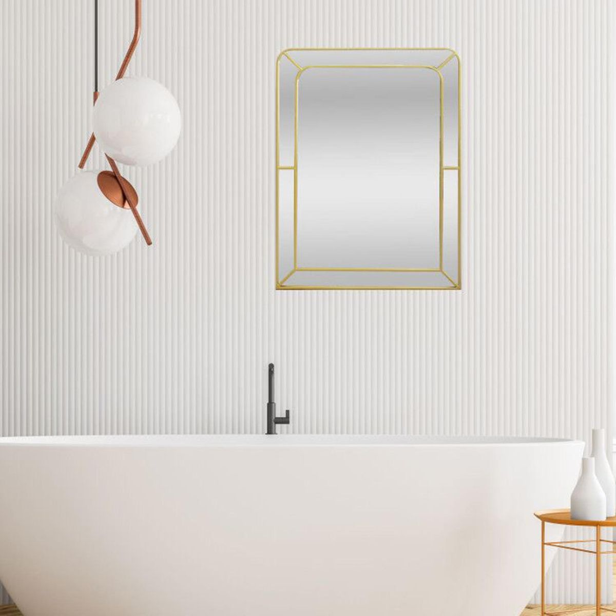 RONDA - Espejo rectangular dorado 60x80 cm