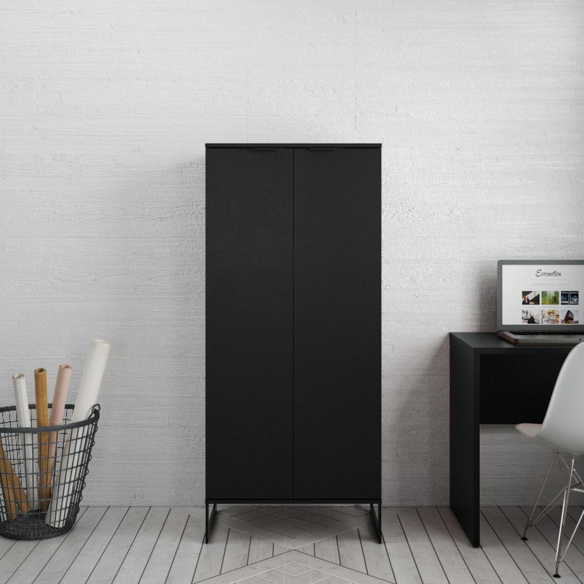 DECOCASA - Librero Linus MDF 3 Nivel(es) 67x151.5x44.5 cm Negro