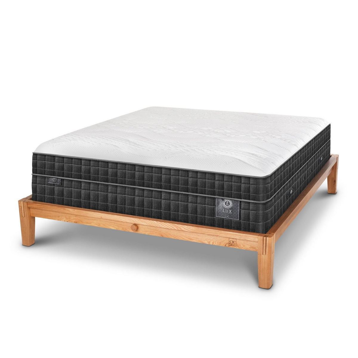 CIC - Cama 2 plazas Europea Oak Lux Gris Oscuro