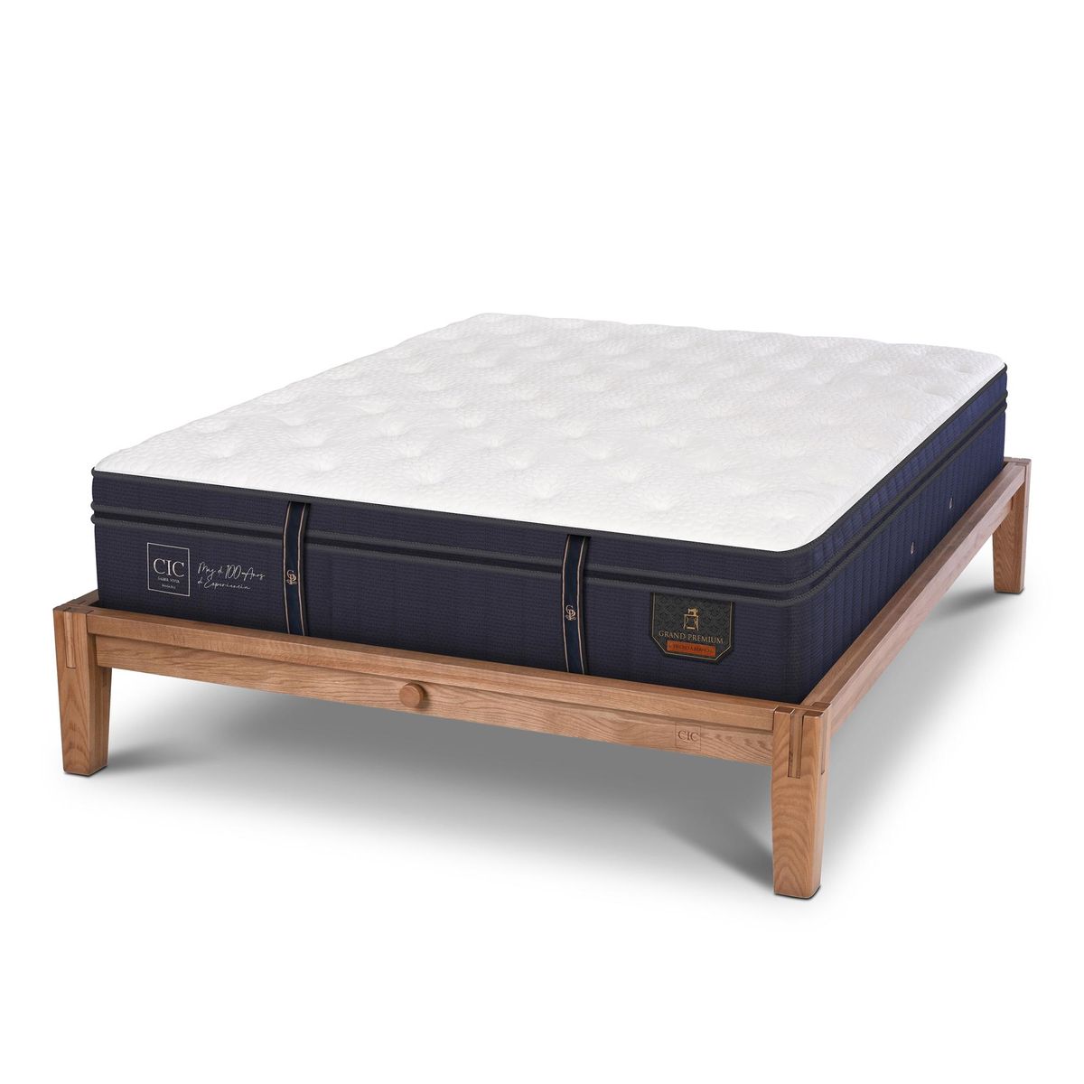 CIC - Cama King Europea Oak Grand Premium Azul