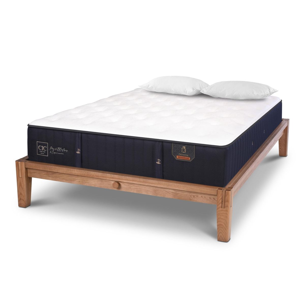 CIC - Cama King Europea Oak Premium Azul