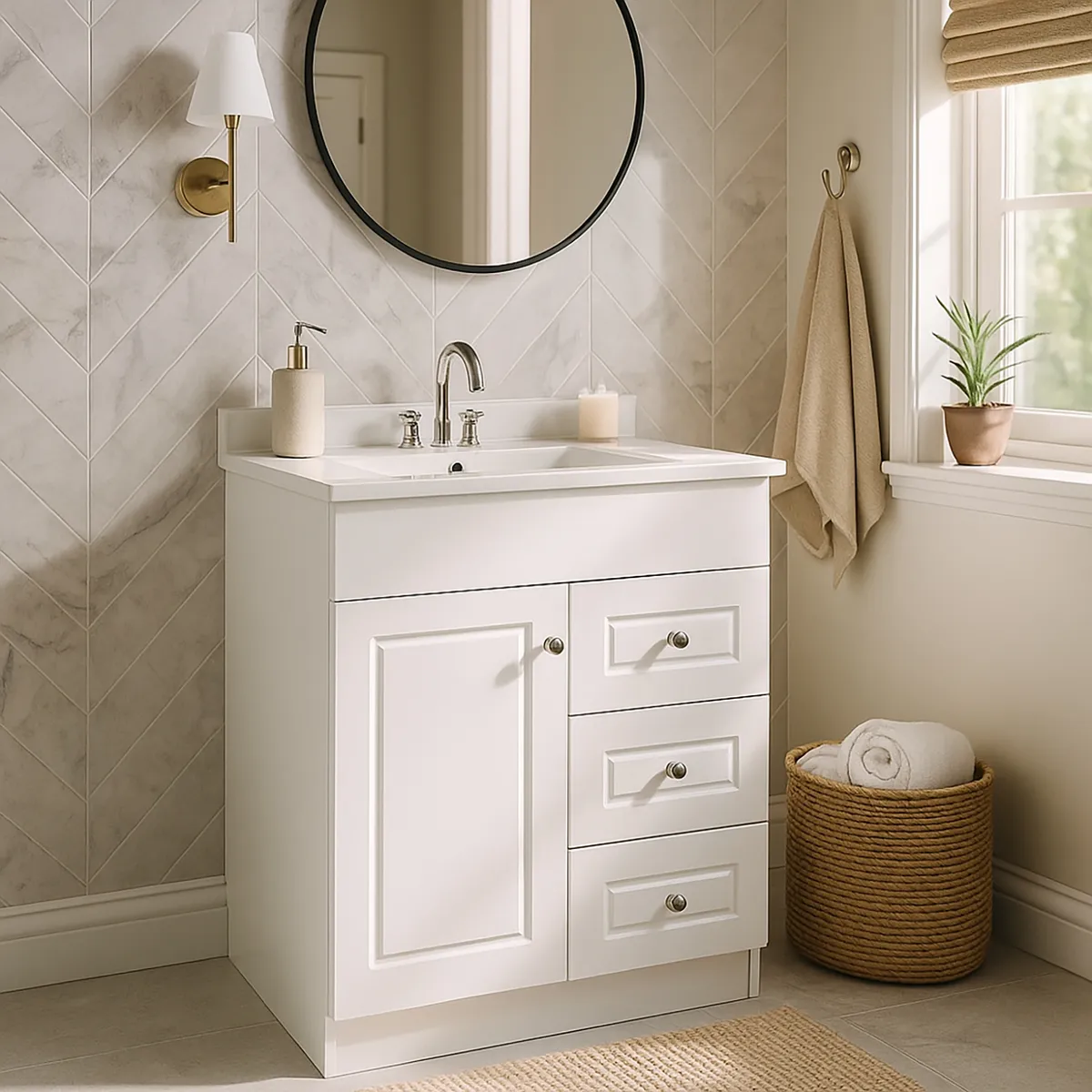 DOMSA - Kit mueble vanitorio B70-PHNB P 70x47x80 cm