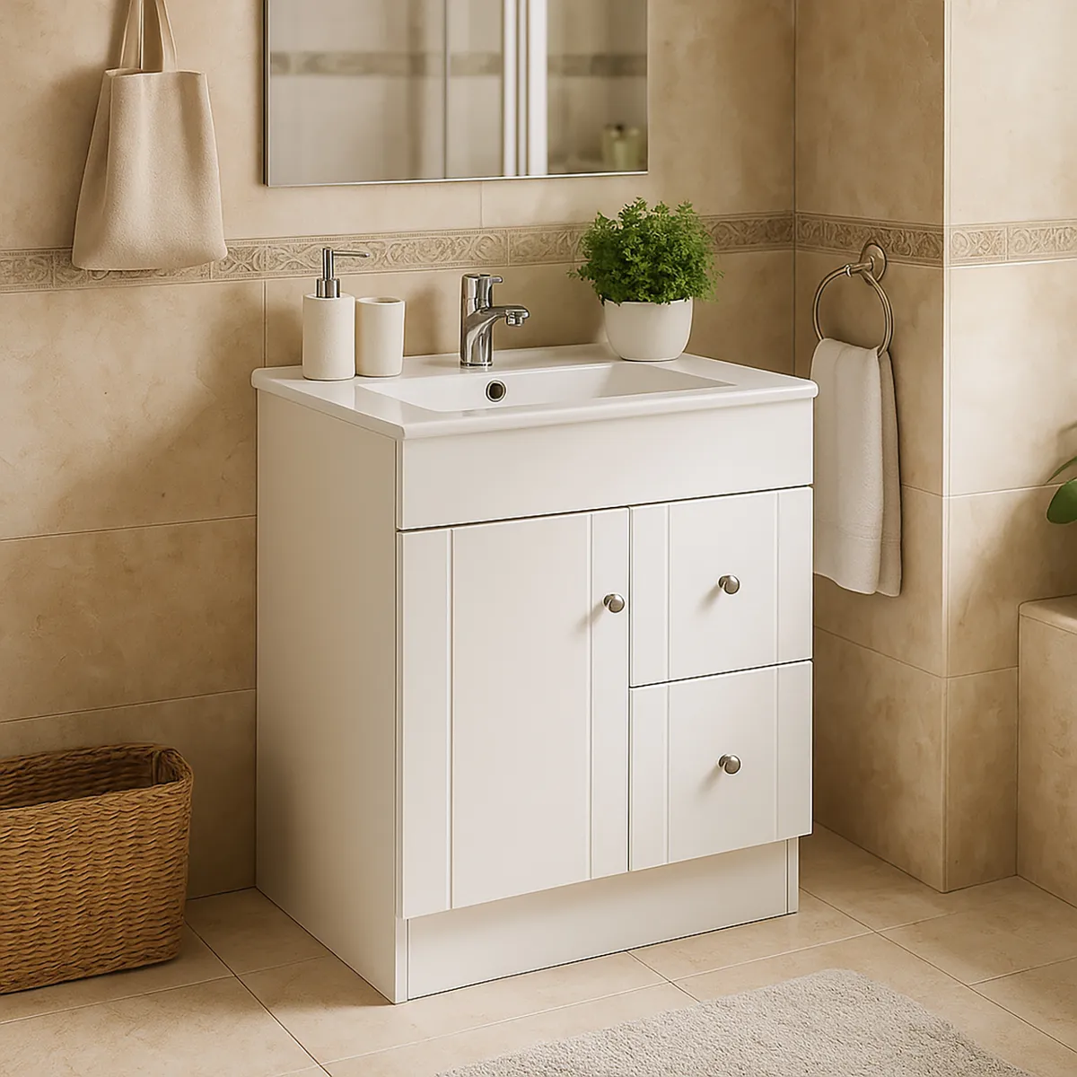 DOMSA - Kit mueble vanitorio BPA-60A P 60x40x80 cm