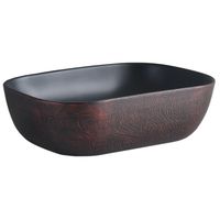 Lavamanos Sobrepuesto Forma Rectangular Loza 45.5x13.5x32 cm Negro/Burdeo