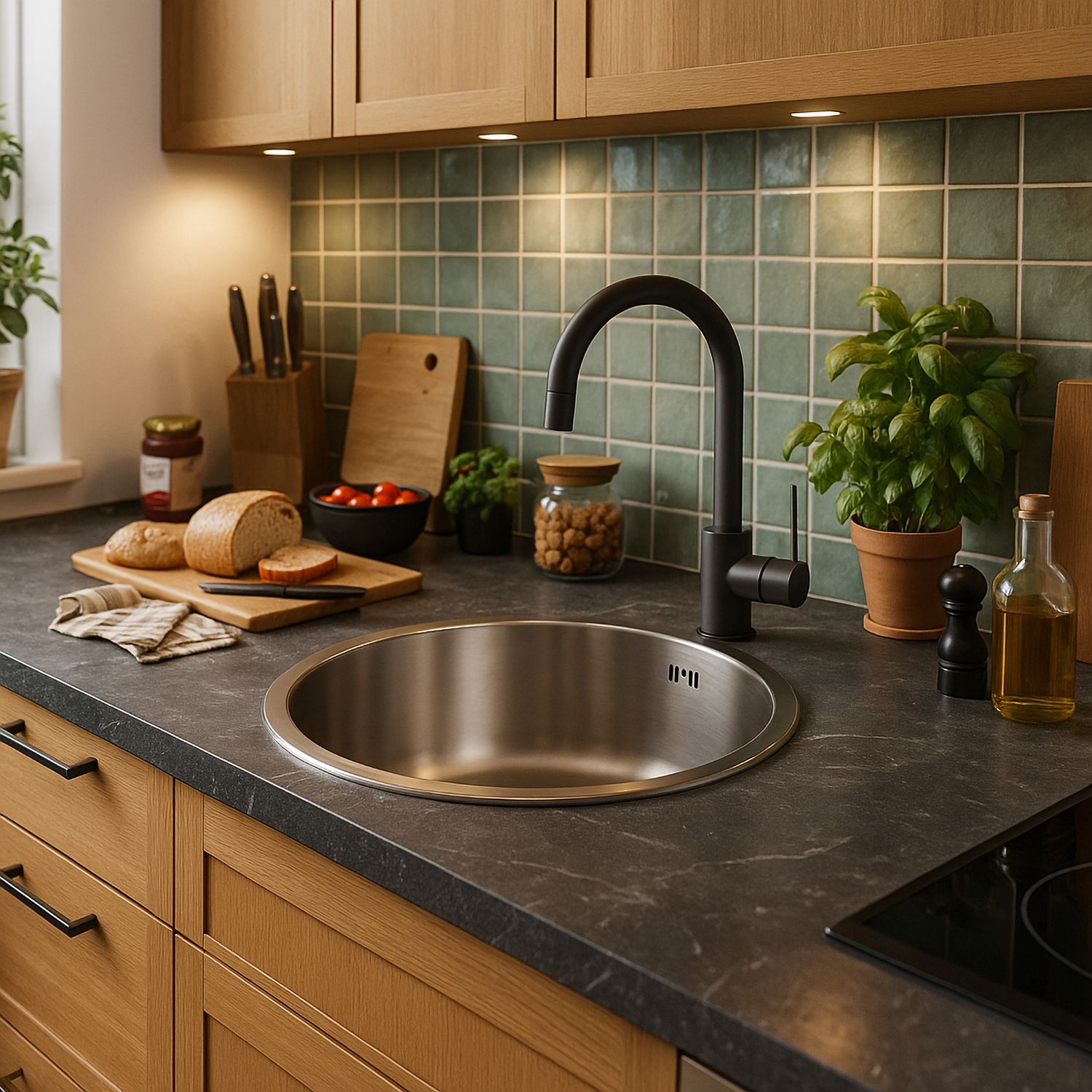 Lavaplatos Redondo 1 Cubeta(s) 40x20x40 cm Acero inoxidable