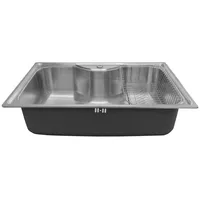 Lavaplatos Duo Sobre y Bajo Cubierta 1 Cubeta(s) 80x23x50 cm Acero inoxidable