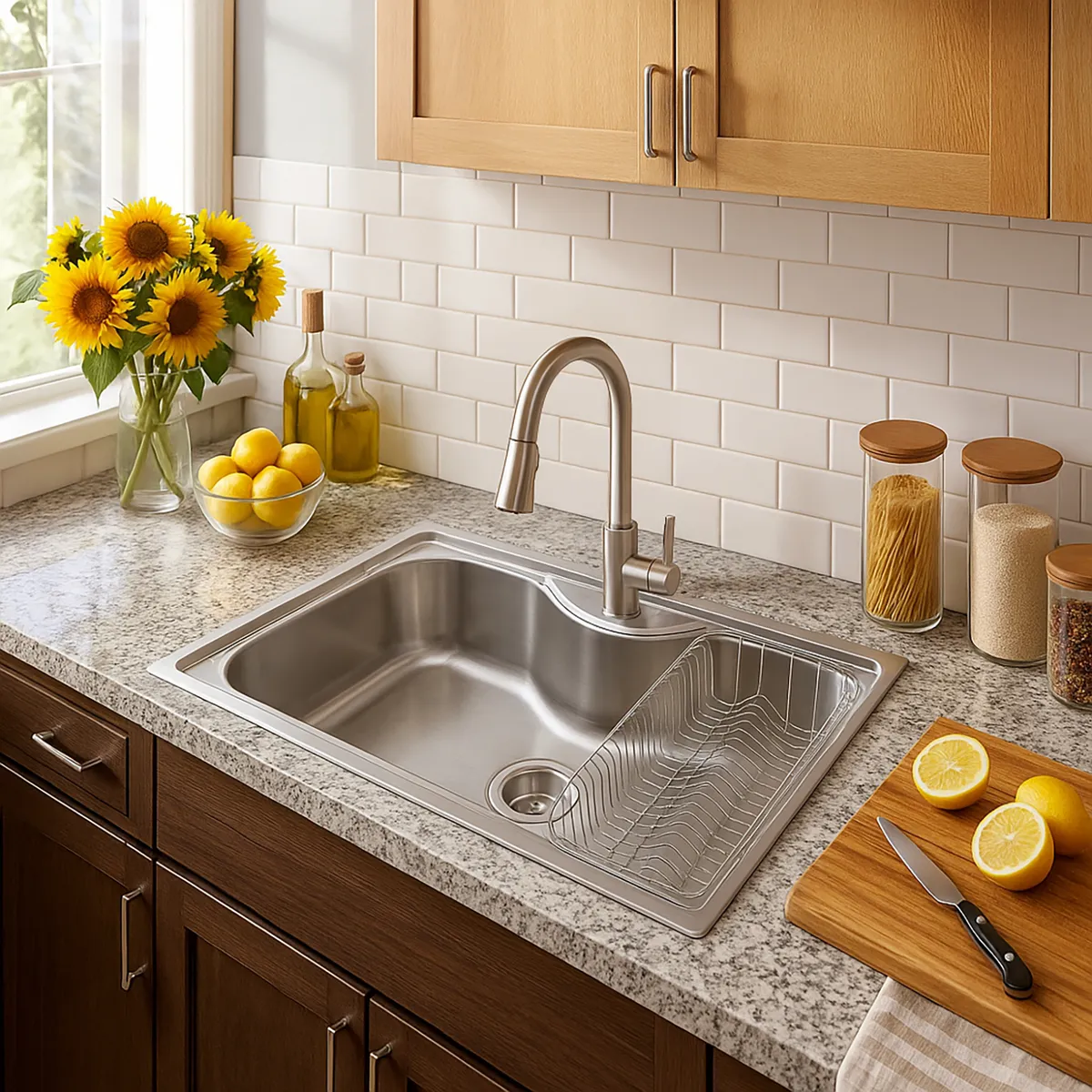 DOMSA - Lavaplatos Duo Sobre y Bajo Cubierta 1 Cubeta(s) 80x23x50 cm Acero inoxidable