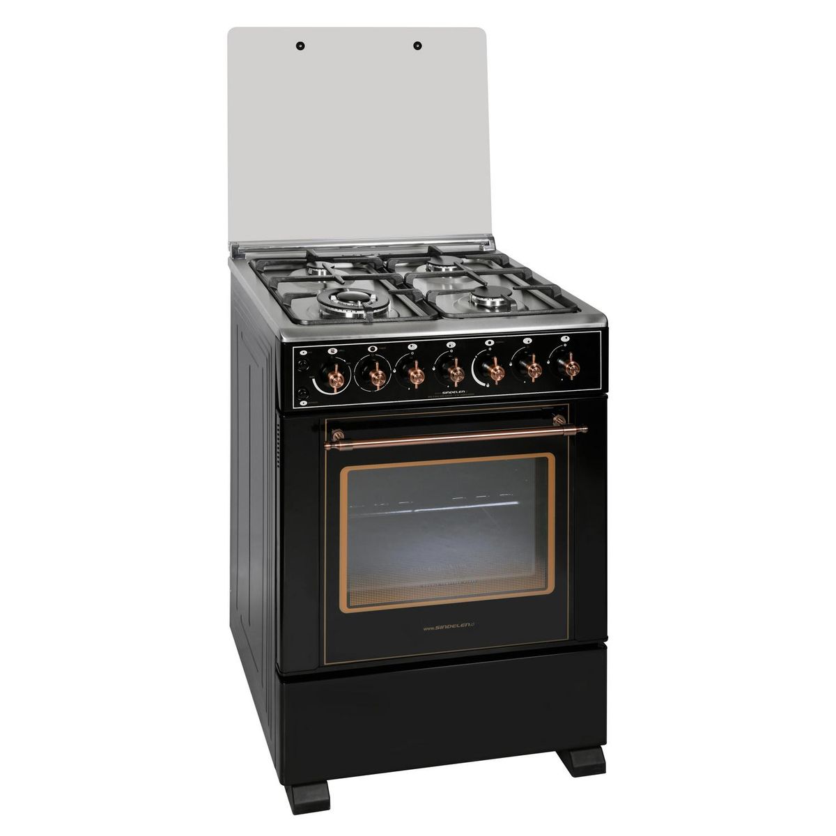 SINDELEN - Cocina a Gas 4 Platos Negro/dorado CH-6850RD
