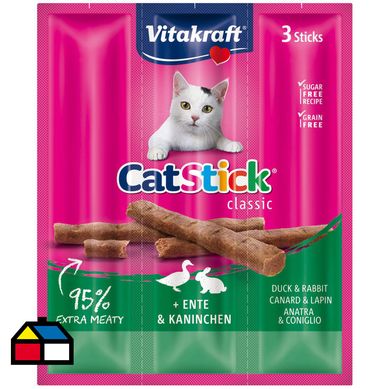 Snack gato stick conejo y pato 18 gr