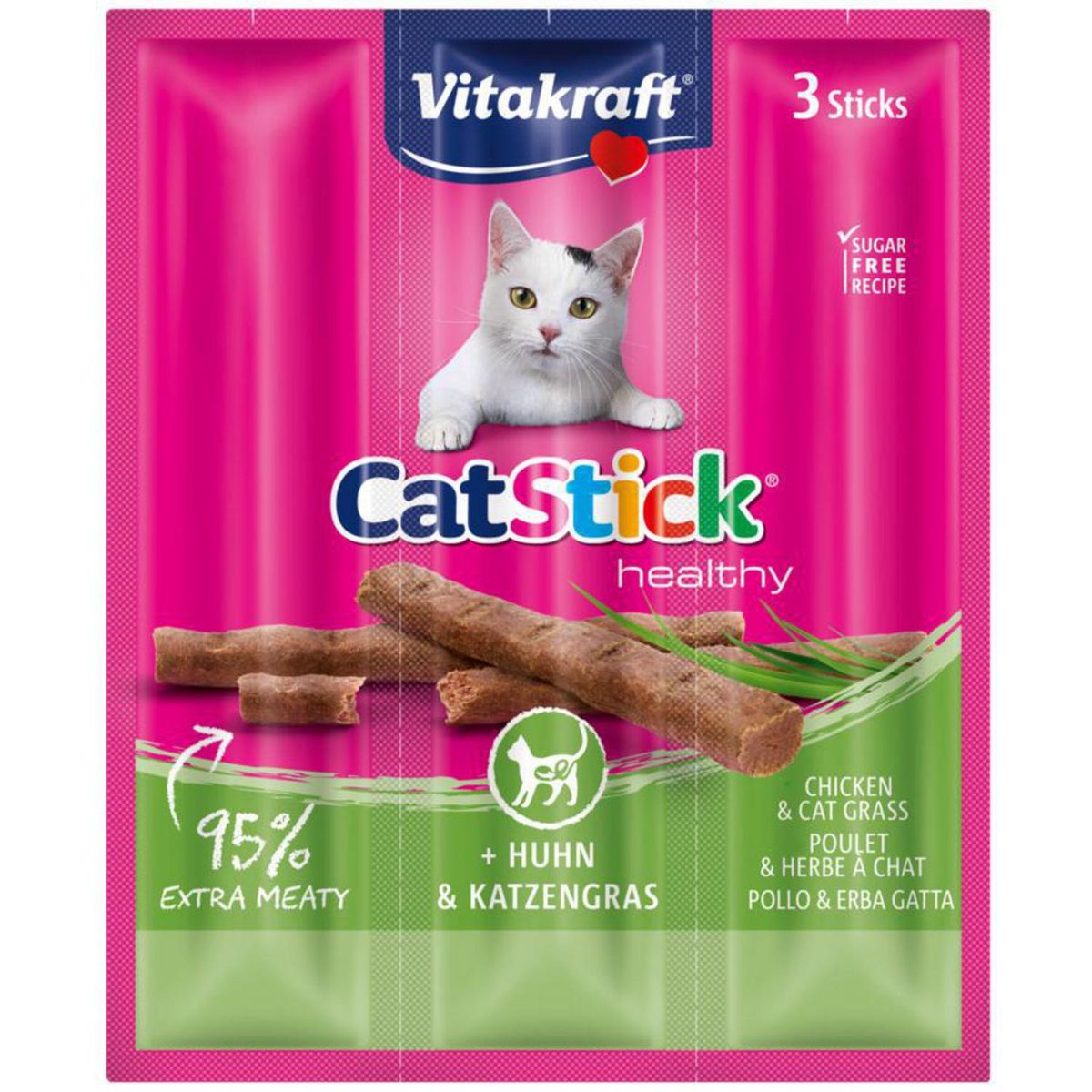 VITAKRAFT - Snack gato stick pollo hierba gatera 18 gr