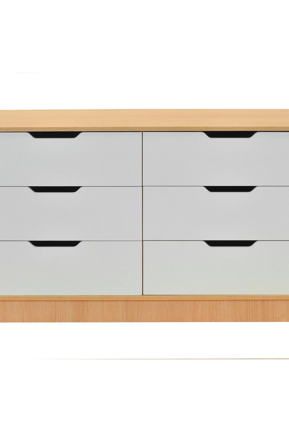 MOBIKIT - Cómoda 1 Cajón(es) Misuri 120.6x68x10 cm Carvalo-Blanco
