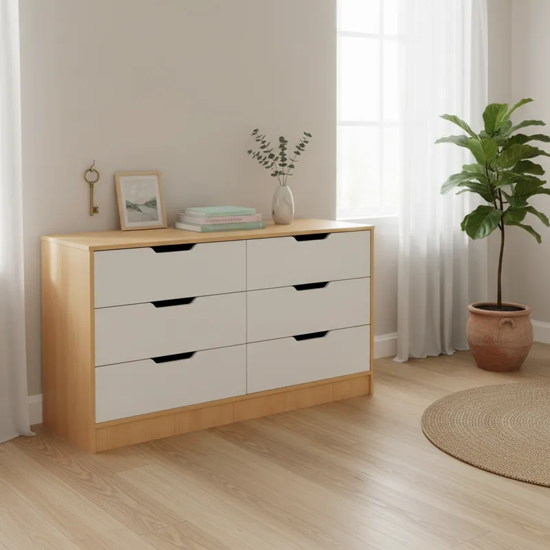 MOBIKIT - Cómoda 1 Cajón(es) Misuri 120.6x68x10 cm Carvalo-Blanco