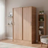 Clóset Corredera 2 Puerta(s) 5 Repisa(s) 120x180x55 cm Roble Santana