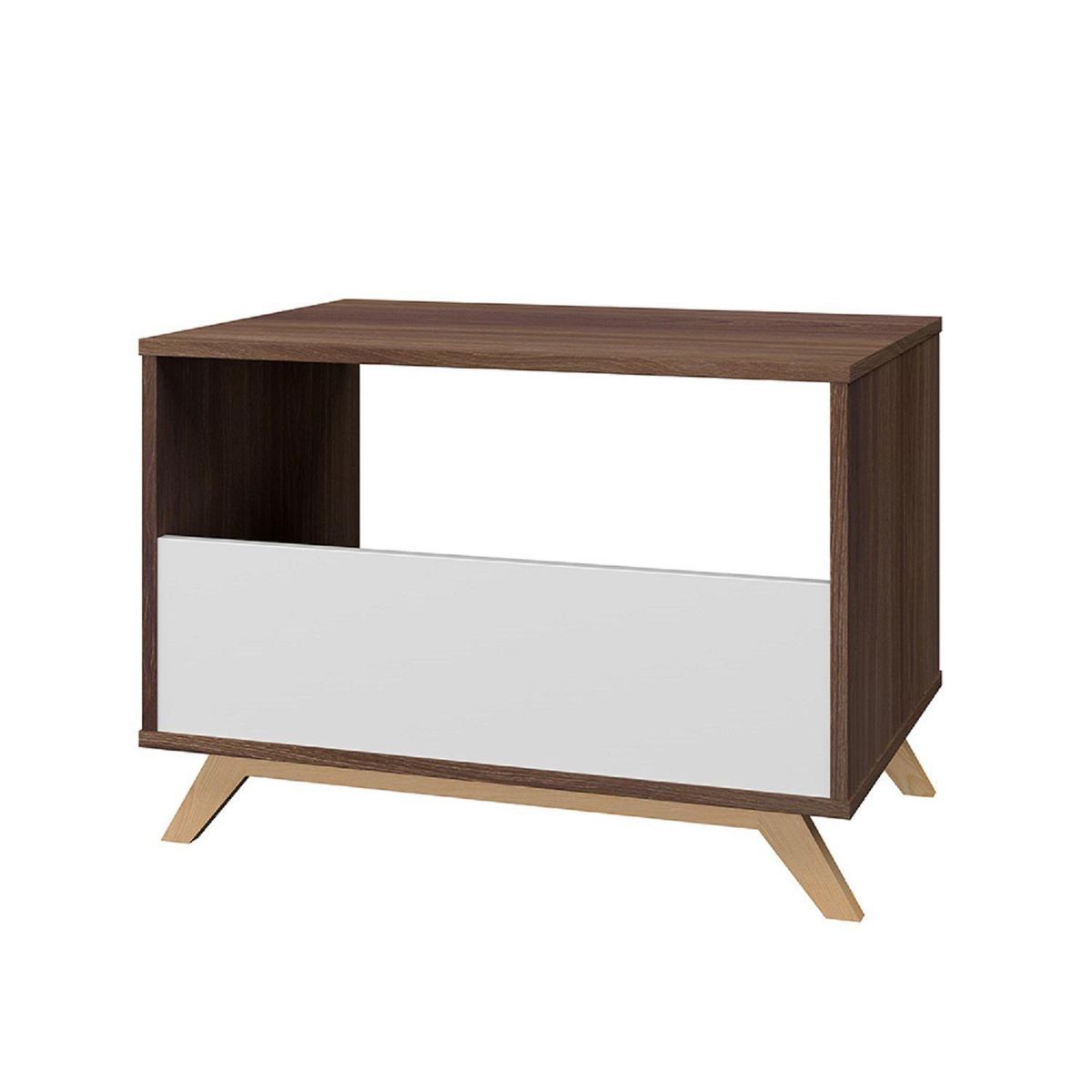 HOME MOBILI - Mesa de Centro Blanco Roble MDP 48x67,5x44,5 cm