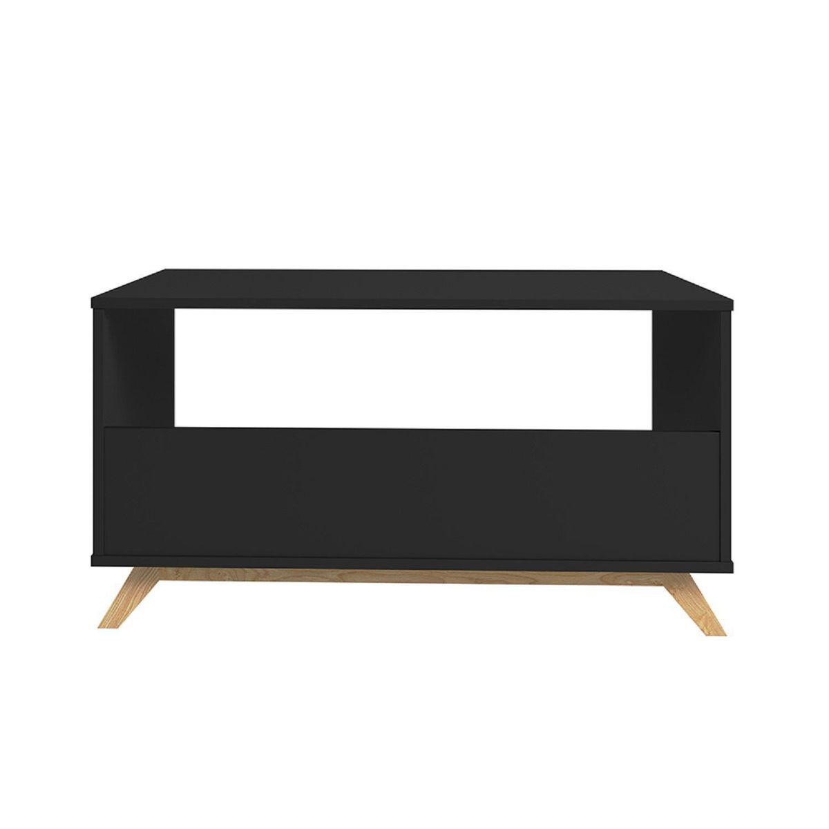 HOME MOBILI - Mesa de Centro Negro MDP 48x90x60 cm