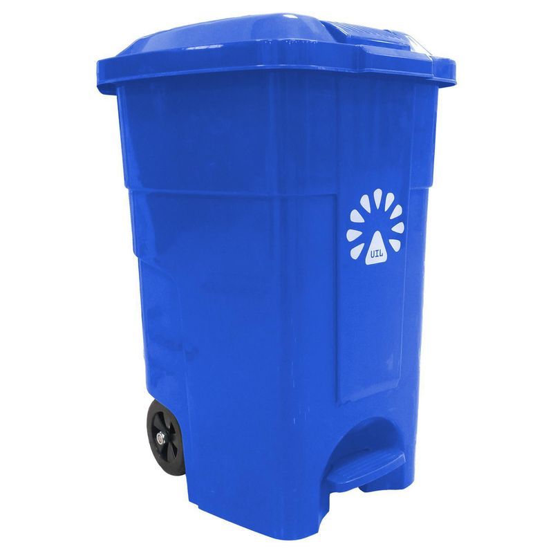 Basurero con Pedal 50 Litros Plástico Azul Sodimac Falabella
