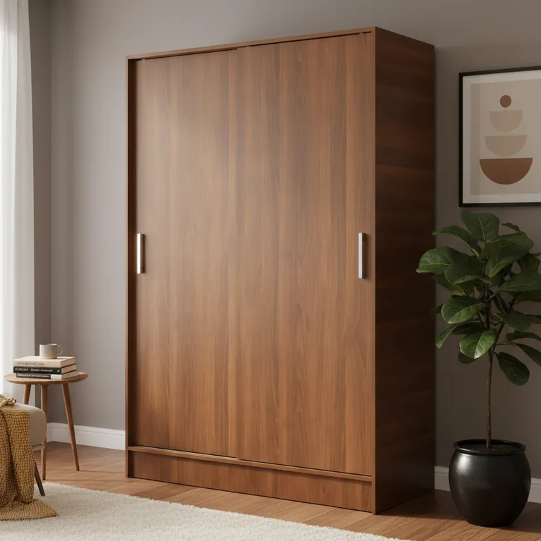 Clóset Corredera 2 Puerta(s) 5 Repisa(s) 120x180x55 cm Nogal