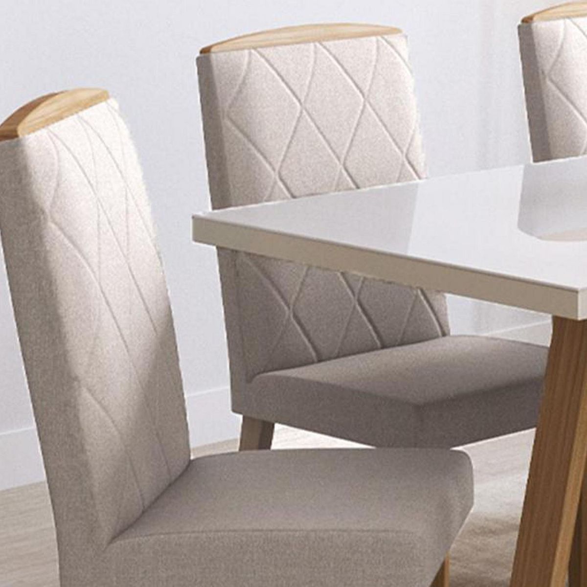 DECOCASA - Juego de Comedor Mara 6 Sillas Mesa Rectangular 89,1x79,4x179,6 cm Off White