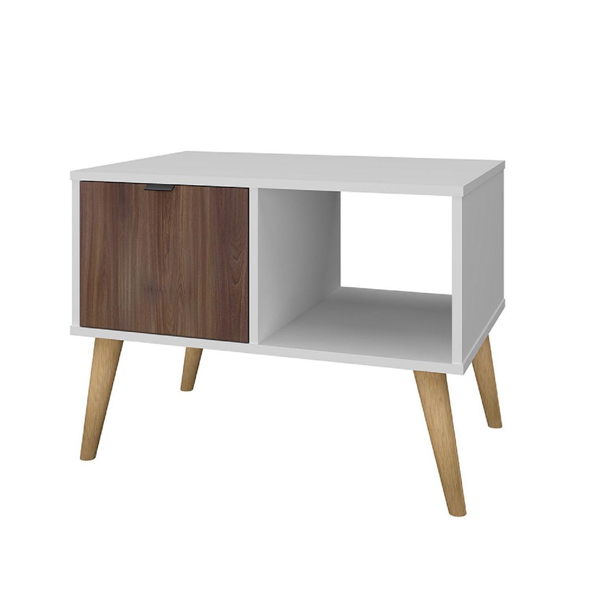 HOME MOBILI - Mesa de Centro 1 PtaBlanco-RobleMDP50x67,5x44,5 cm