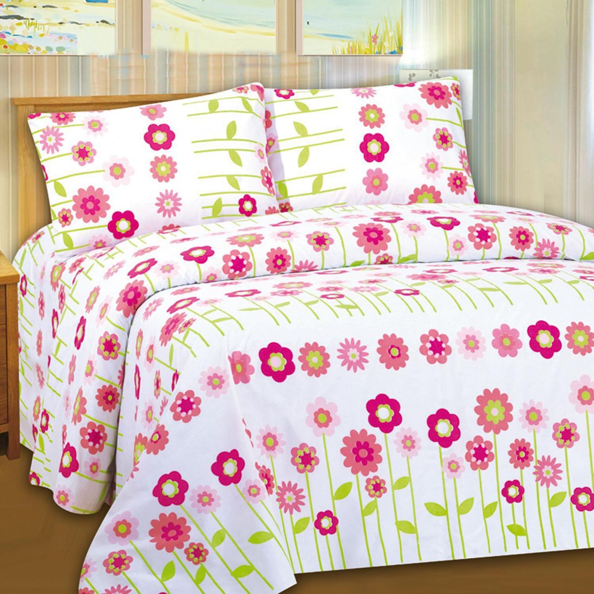 CASA BONITA - Sábana microfibra niña 1,5 plazas