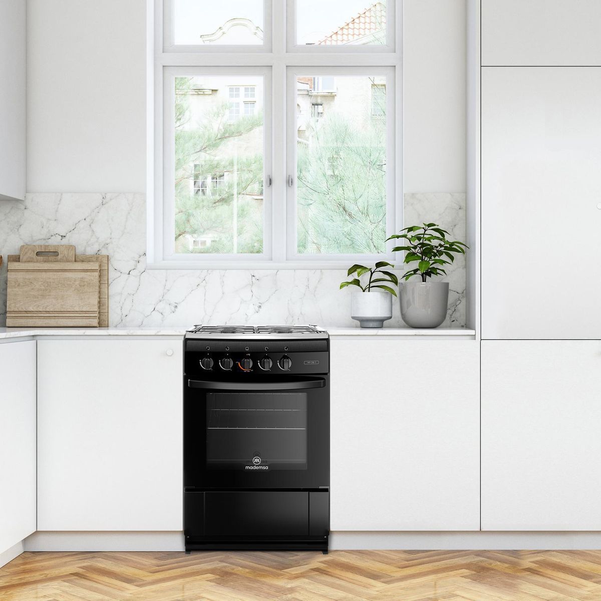 MADEMSA - Cocina a Gas 4 Platos Negro MV 210 T