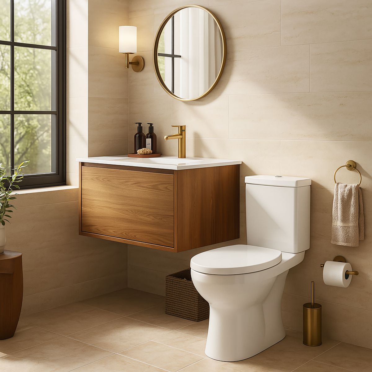 BRIGGS - Juego Two piece a Piso 20,5 cm 6 Litros Bristol Blanca