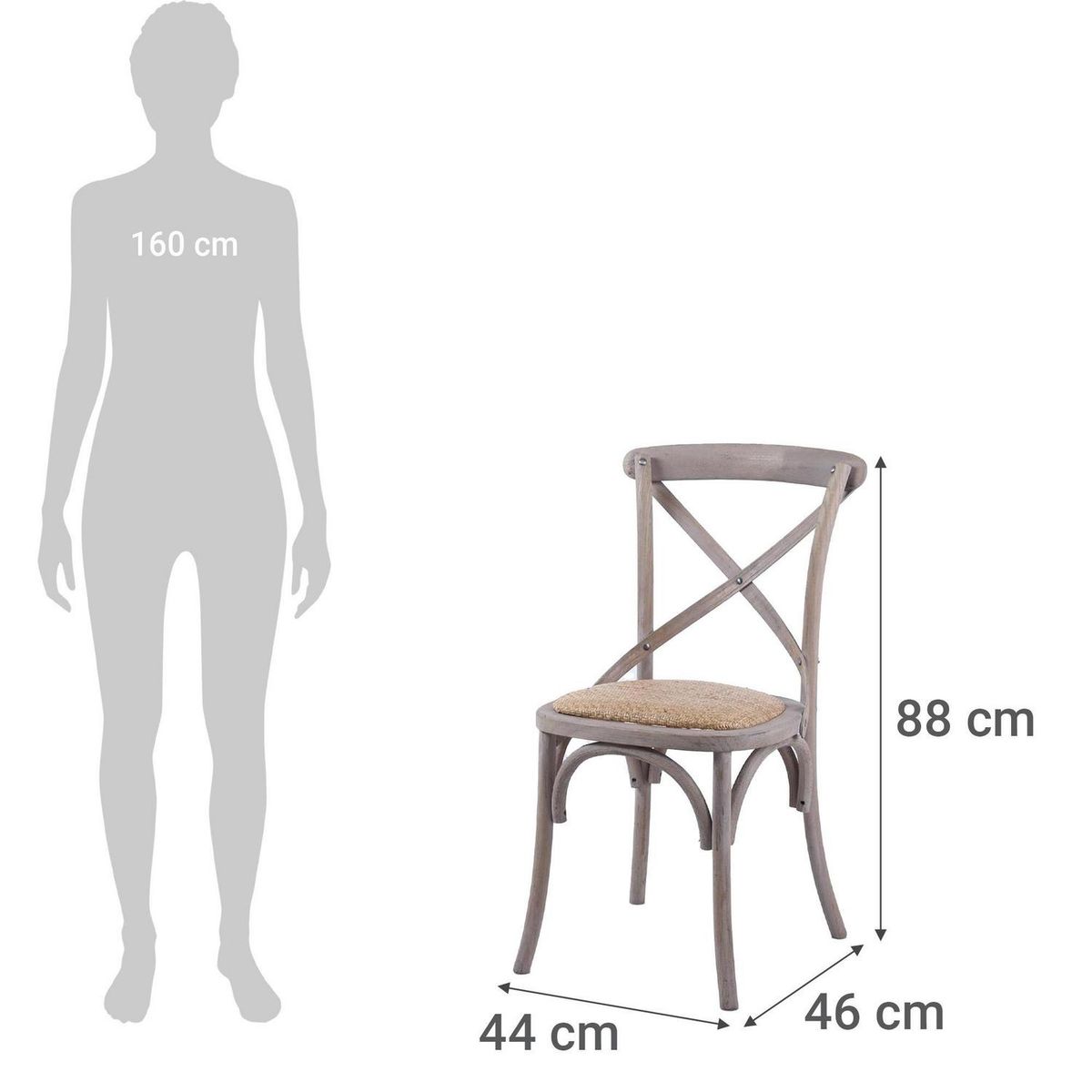 Silla Vatagge Recta ALBAYALDE VINTAGE 88x44x46 cm, marca JUST HOME COLLECTION - Foto 2