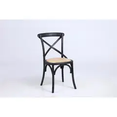 JUST HOME COLLECTION - Silla Vatagge Recta NEGRO VINTAGE 88x44x46 cm