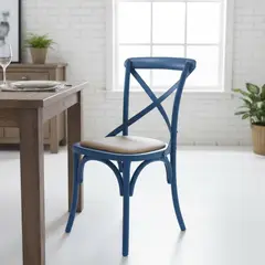 JUST HOME COLLECTION - Silla Vatagge Crossback Azul 88x44x46 cm