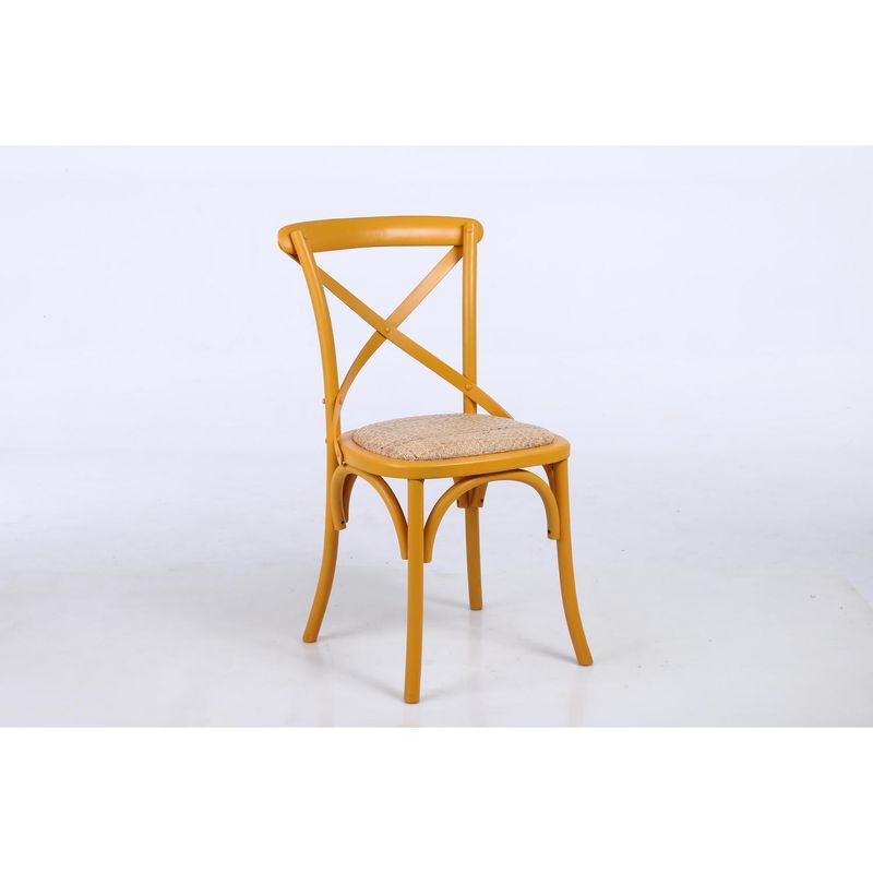 JUST HOME COLLECTION - Silla Vatagge Recta Amarillo 88x44x46 cm