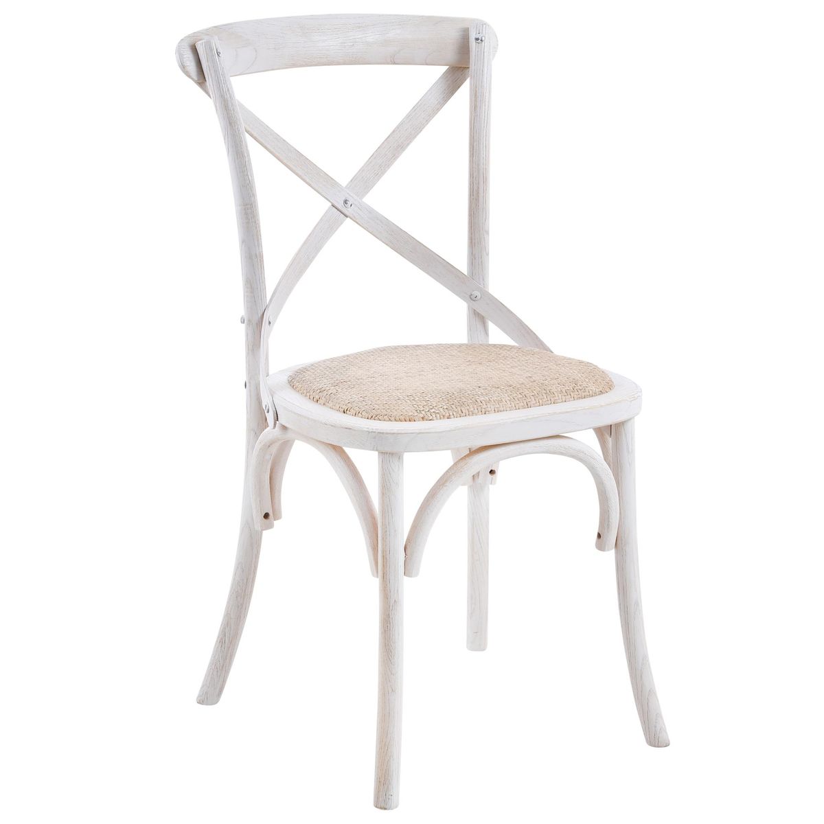 JUST HOME COLLECTION - Silla Vatagge Recta BLANCO VINTAGE 88x44x46 cm