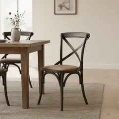 JUST HOME COLLECTION - Silla Vatagge Crossback Café Oscuro 88x44x46 cm