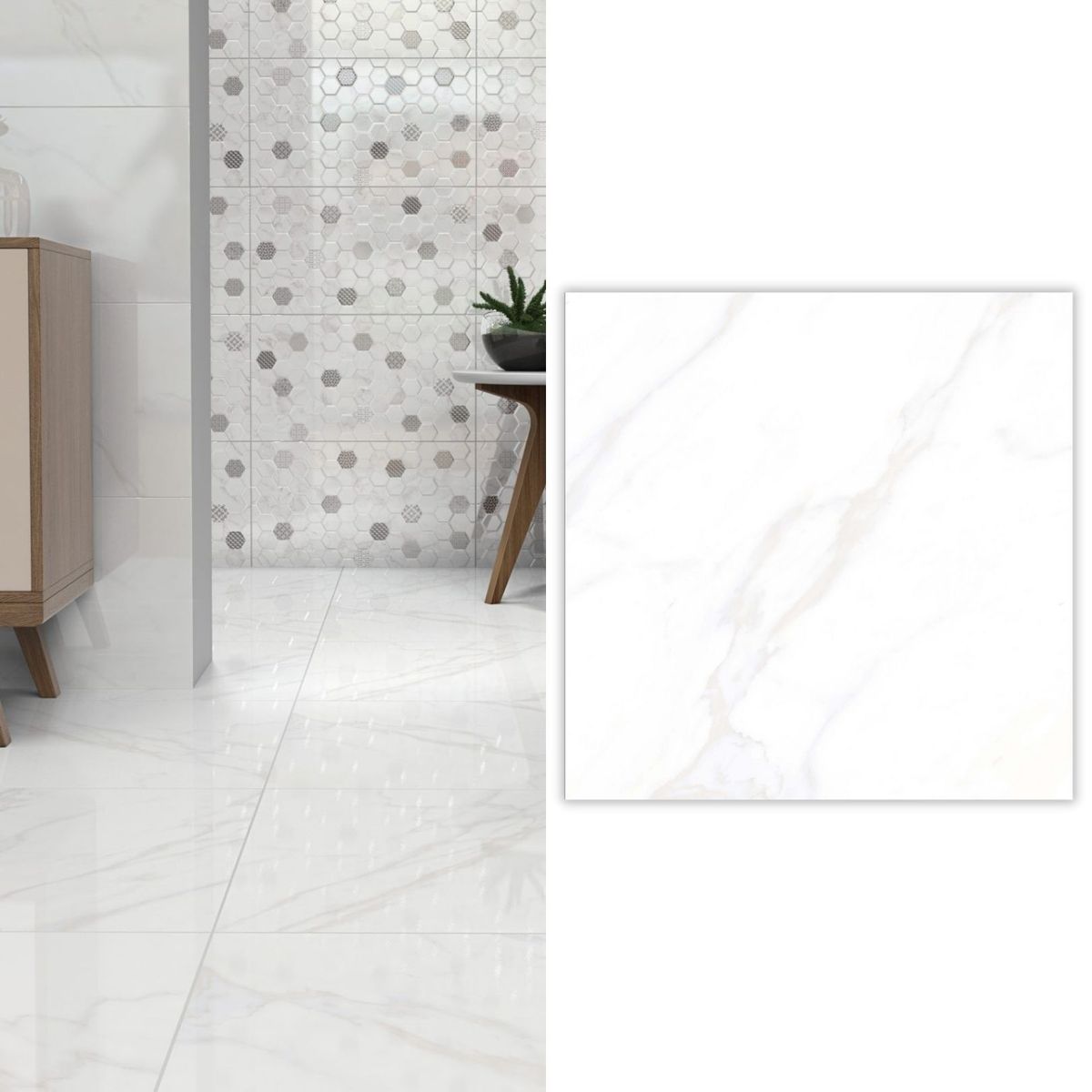 EMBRAMACO - Cerámica 60.6x60.5 cm Beni Blanco 2.58 m2