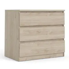 TVILUM - Cómoda 3 Cajón Naia 77x70.1x50 cm Amarillo dorado