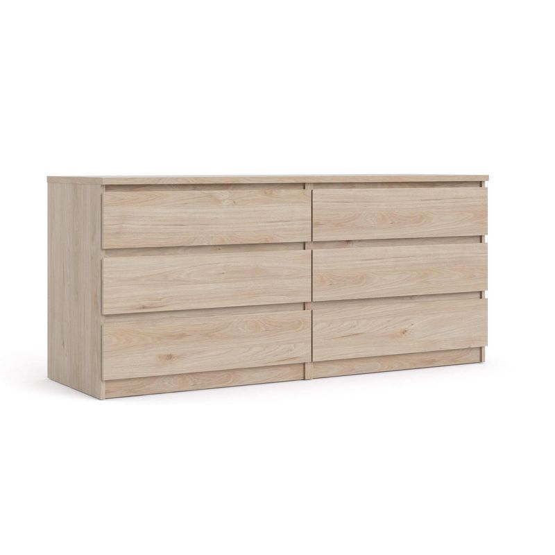 TVILUM - Cómoda 6 Cajón(es) Naia 153.8x70.1x50 cm Café Claro