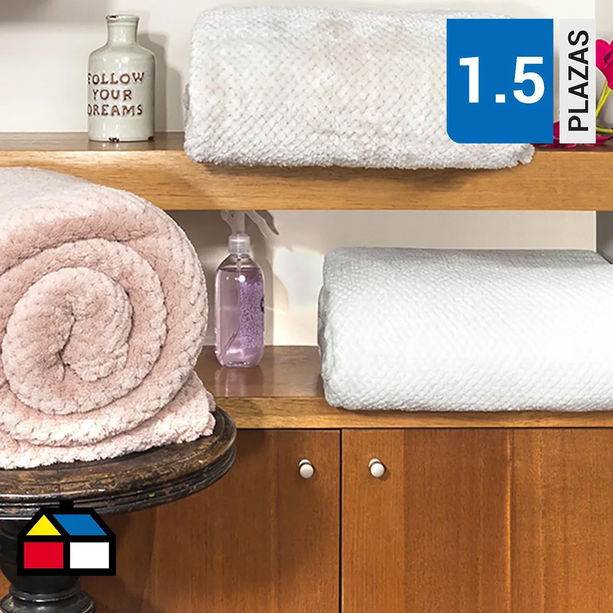 JUST HOME COLLECTION - Frazada Coral Pop 1.5 plazas Colores Surtidos