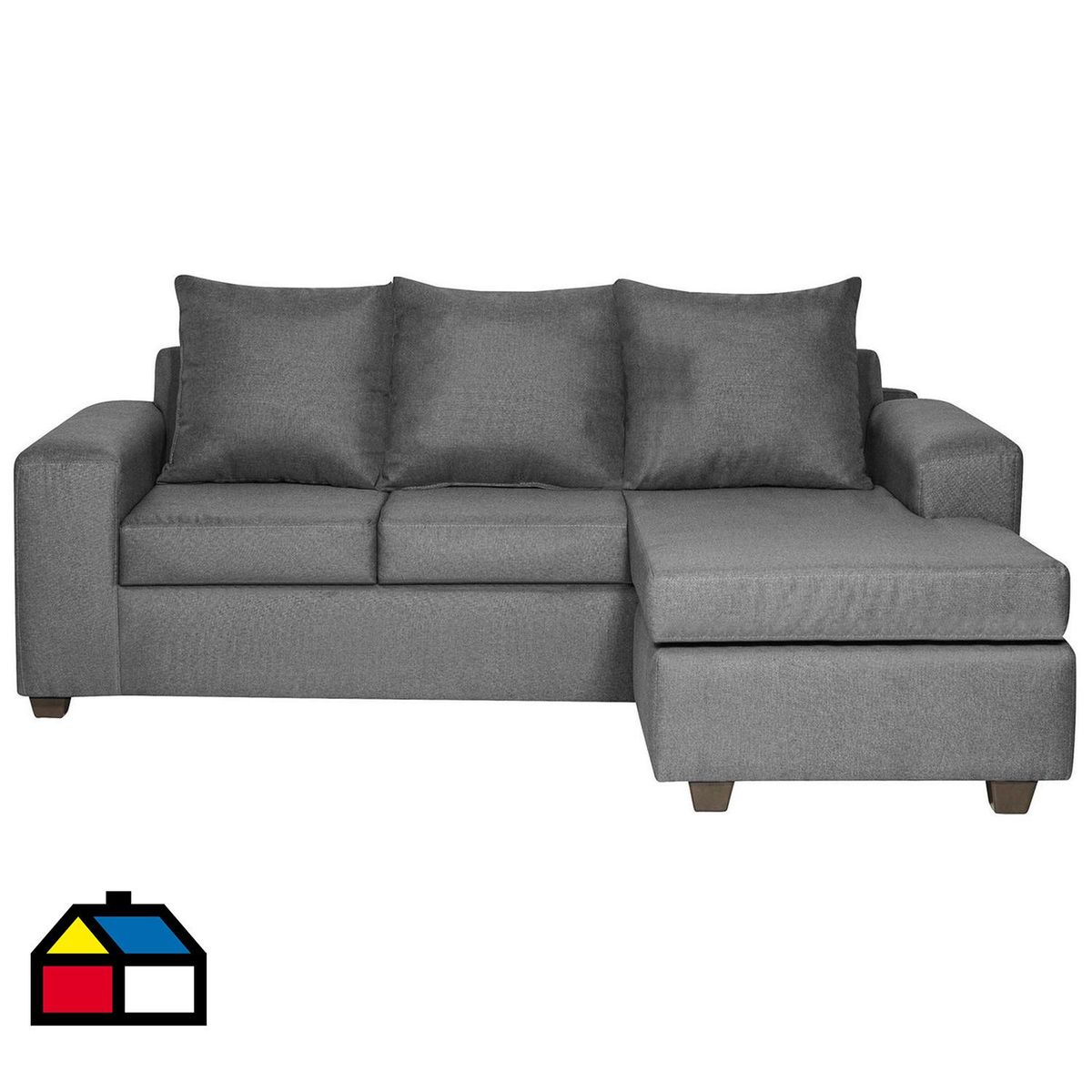 INTERMUEBLES - Sofá Modular 4 cuerpos Kahlo 225x86x142 cm Gris oscuro