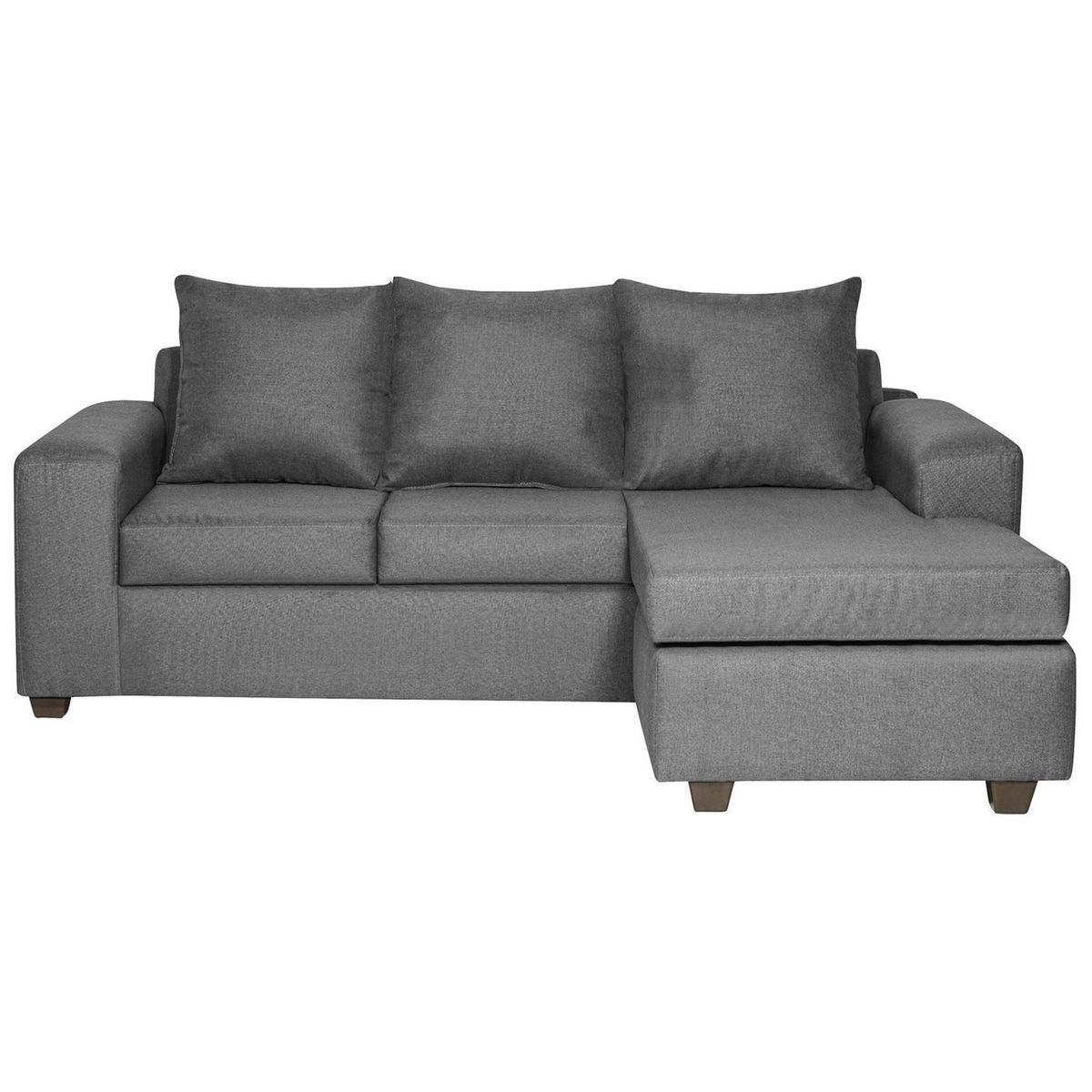 INTERMUEBLES - Sofá Modular 4 cuerpos Kahlo 225x86x142 cm Gris oscuro