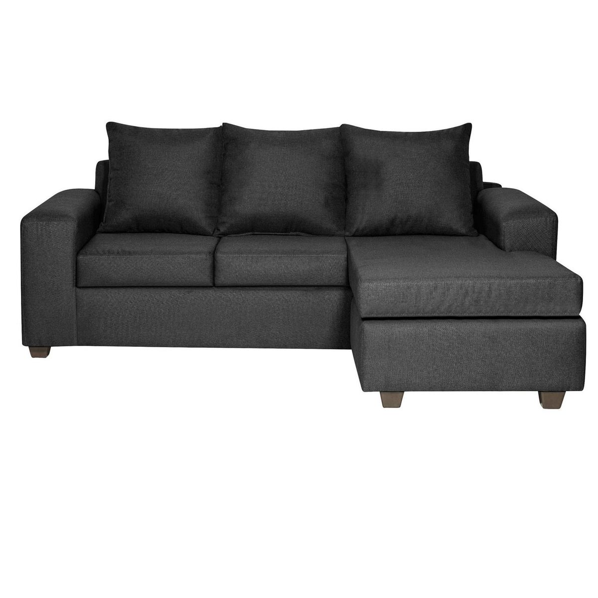 INTERMUEBLES - Sofá Modular 4 cuerpos Kahlo 225x86x142 cm Negro