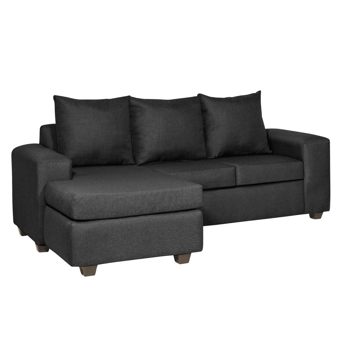 INTERMUEBLES - Sofá Modular 4 cuerpos Kahlo 225x86x142 cm Negro