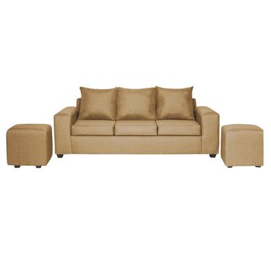 Living Kahlo 3 cuerpos + 2 pouf tela oro