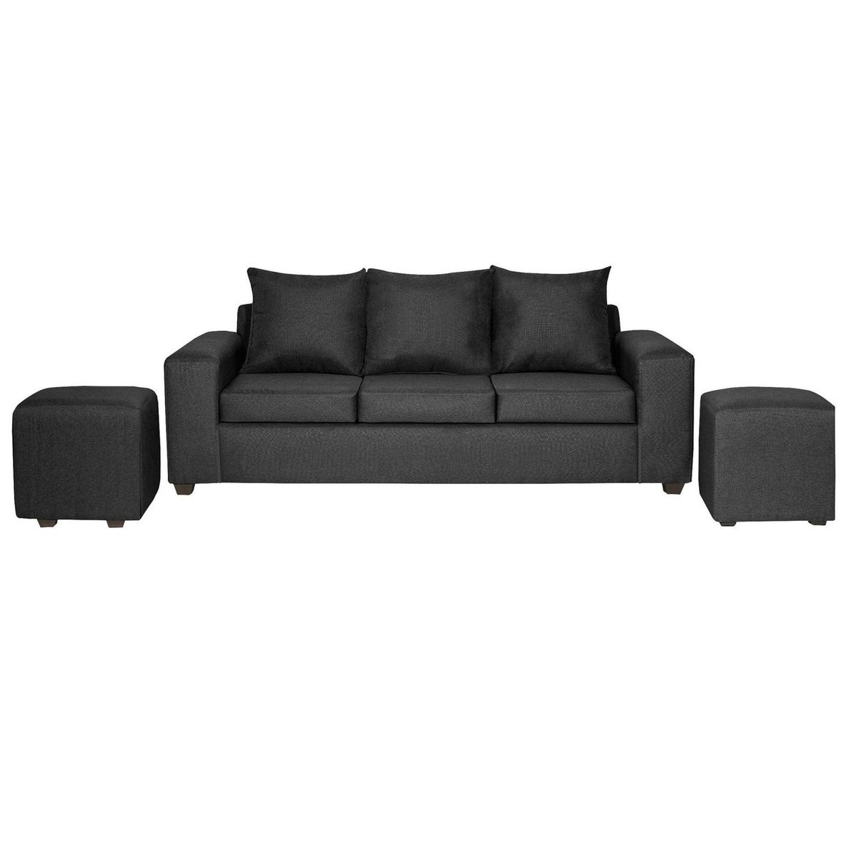 INTERMUEBLES - Living 5 cuerpos Kahlo 225x86x80 cm Negro