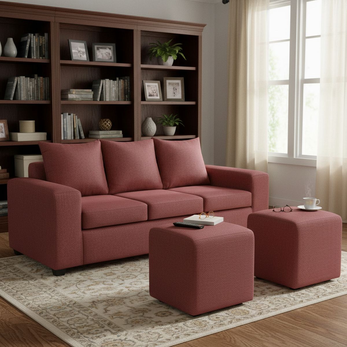 INTERMUEBLES - Living 5 cuerpos Kahlo 225x86x80 cm Café