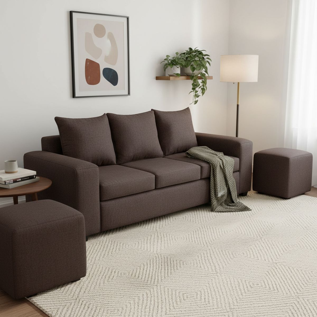 INTERMUEBLES - Living 5 cuerpos Kahlo 225x86x80 cm Café