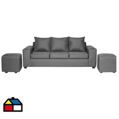 INTERMUEBLES - Living 5 cuerpos Kahlo 225x86x80 cm Gris Oscuro