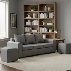 INTERMUEBLES - Living 5 cuerpos Kahlo 225x86x80 cm Gris