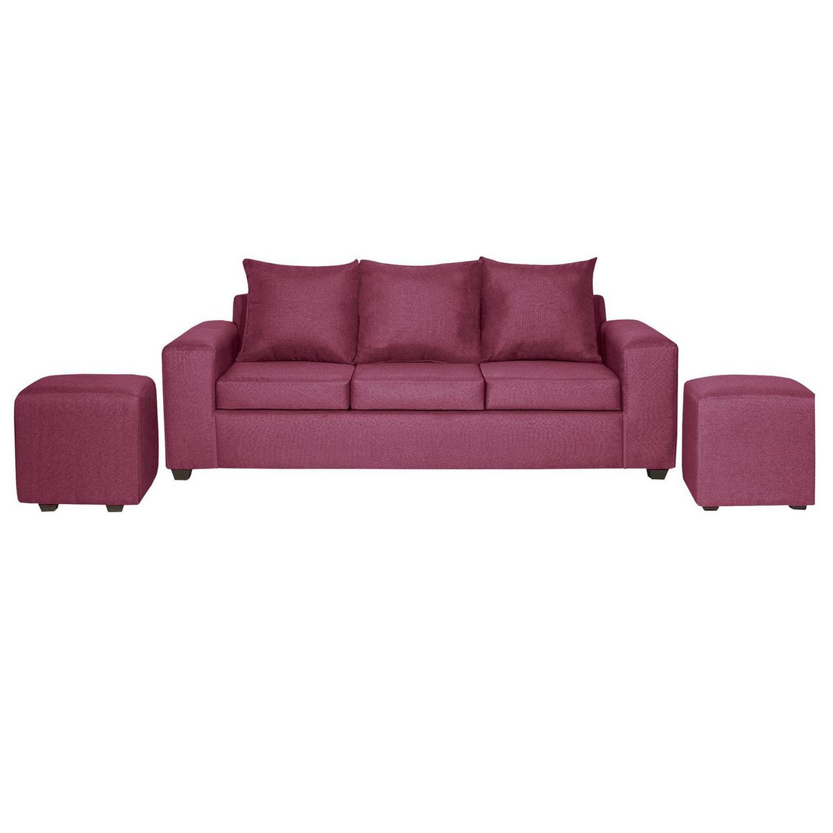 INTERMUEBLES - Living 5 cuerpos Kahlo 225x86x80 cm Burdeo