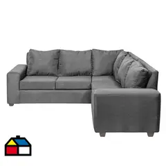INTERMUEBLES - Sofá Seccional 5 cuerpos Kahlo 215x86x217 cm Gris Oscuro