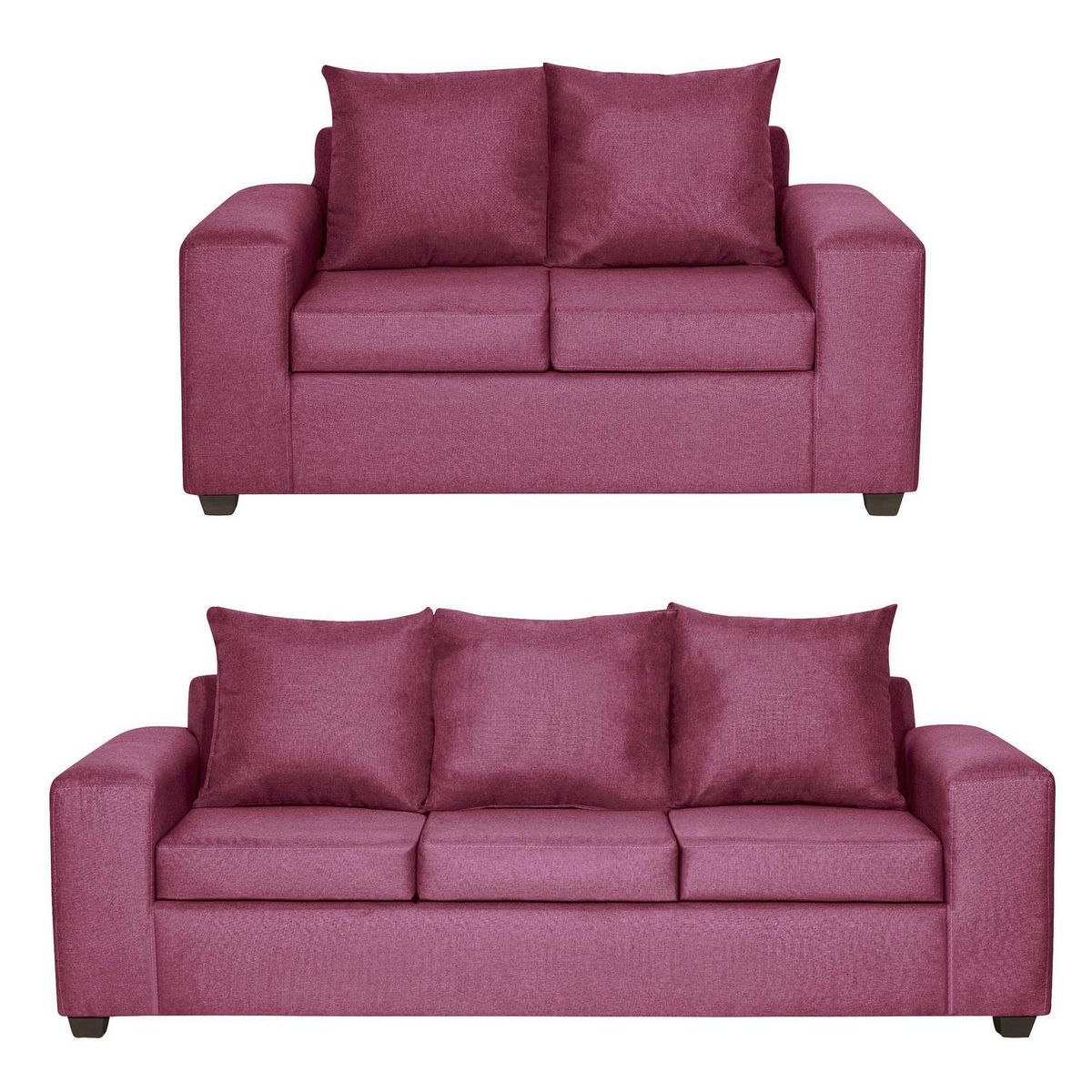 INTERMUEBLES - Living 5 cuerpos Kahlo 225x86x80 cm Burdeo